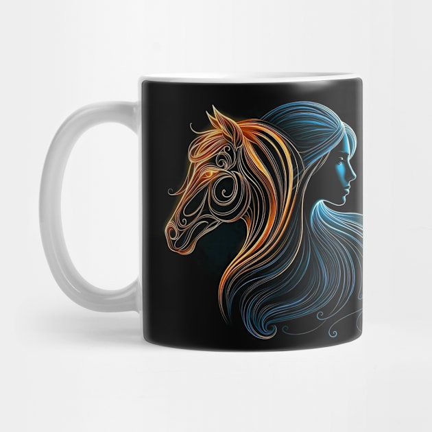 Horse and Girl Women Girls Horseback Riding Gift by farmnfancy